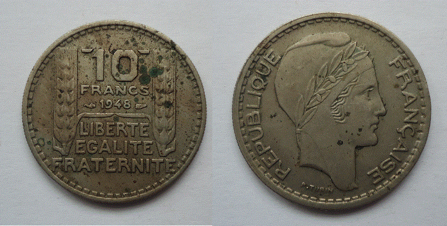 10 Francs 1948 Liberte Egalite Fraternite Valeur 10 Francs Turin " petite tête " 1948